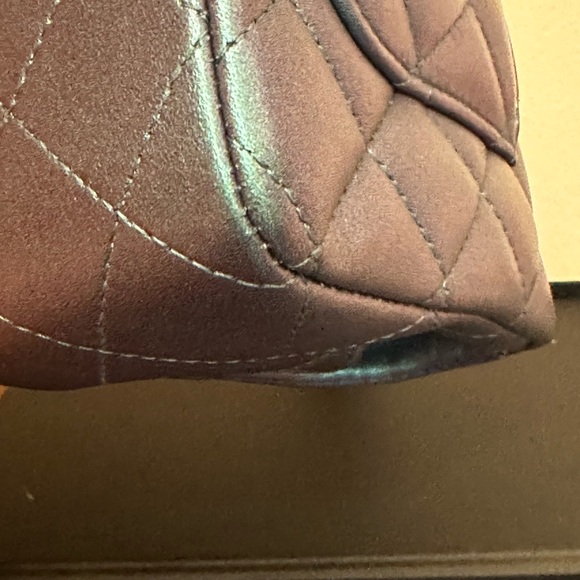 Authentic Chanel mini rectangular flap in iridescent turquoise - Picture 7 of 7